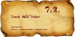 Tenk Nándor névjegykártya